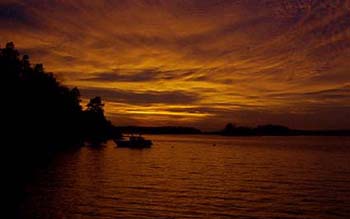 Solnedgång över furusundsleden